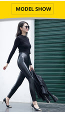 High Waist Leather Leggings For Women