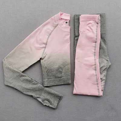 Women Ombre Seamless Gradient Suit