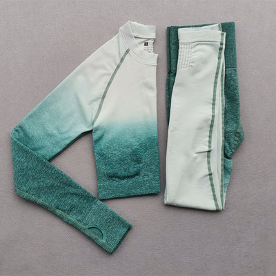 Women Ombre Seamless Gradient Suit