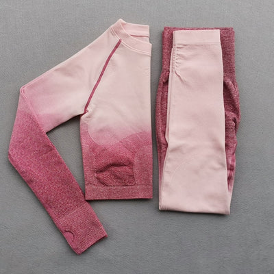 Women Ombre Seamless Gradient Suit